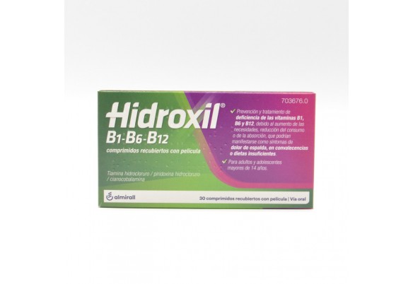 Comprar Hidroxil B1 B6 B12 30 Comprimidos Recubiertos