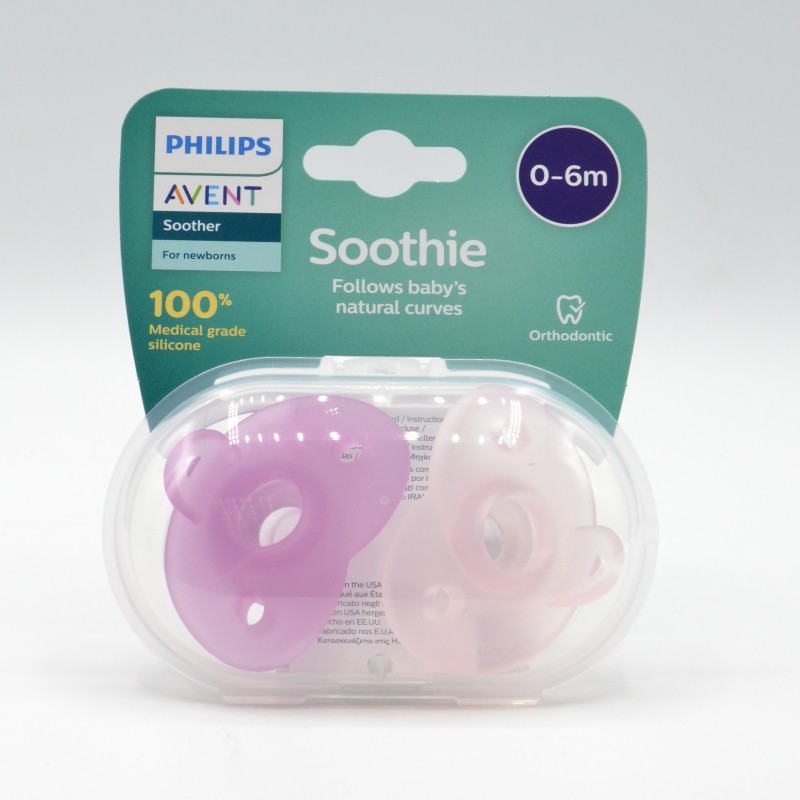 Chupetes Soothies de Silicona 0-6 meses niña, Philips Avent